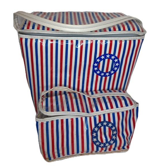 Vintage Prepac Vinyl Cooler Tote Set READ - Picture 1 of 12